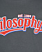 Темно-серое платье-футболка с лого Philosophy di Lorenzo Serafini Kids | Фото 3