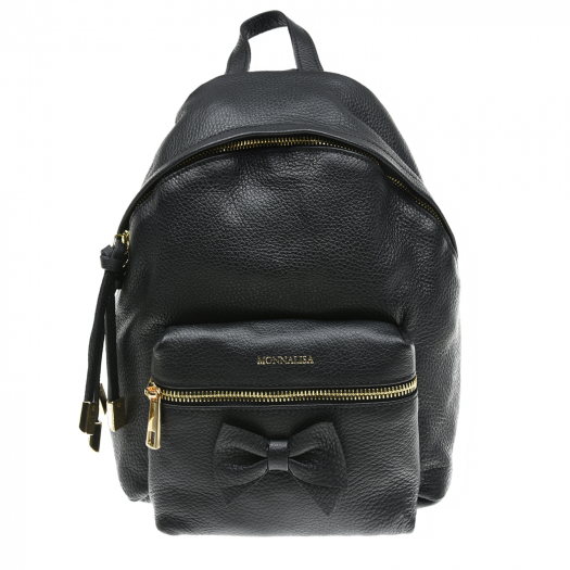 Черный рюкзак с бантом, 21х8х27 см Monnalisa | Фото 1