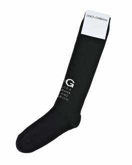 Черные носки с белым логотипом Dolce&Gabbana Черный, арт. LBKA90 JACKZ S9000 | Фото 2