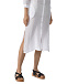 Платье-рубашка с разрезами по бокам, белое 120% Lino | Фото 9
