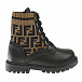 Черне ботинки с коричневой вставкой Fendi | Фото 2