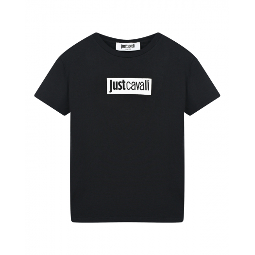 Черная футболка с лого Just Cavalli | Фото 1