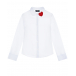 Белая рубашка с красным сердцем на воротнике Dal Lago | Фото 1