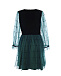 Зеленое комбинированное платье с прозрачными рукавами David Charles | Фото 2