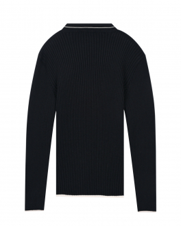 Черный свитер с белым лого MSGM Черный, арт. MS029179 110 | Фото 2