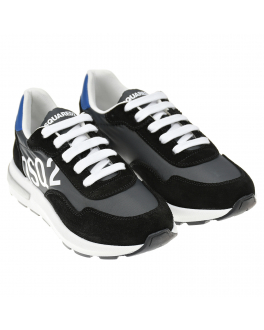 Черные кроссовки с белым лого Dsquared2 Черный, арт. 73662 VAR.1 | Фото 1