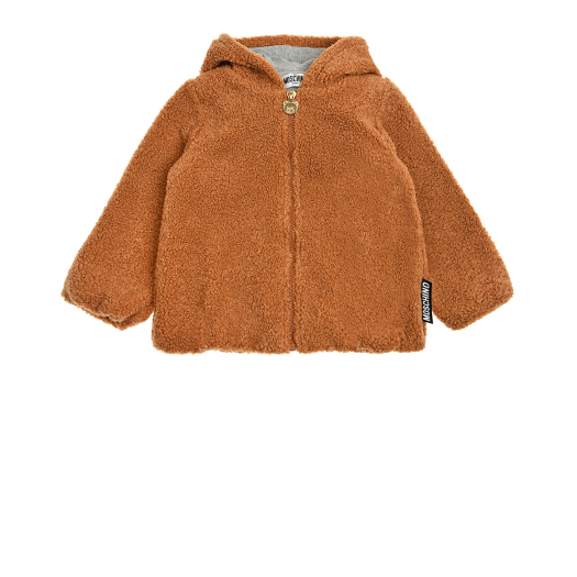 Коричневая куртка с декором &quot;медвежонок&quot; Moschino | Фото 1