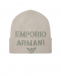 Бежевая шапка с вышитым лого Emporio Armani | Фото 1