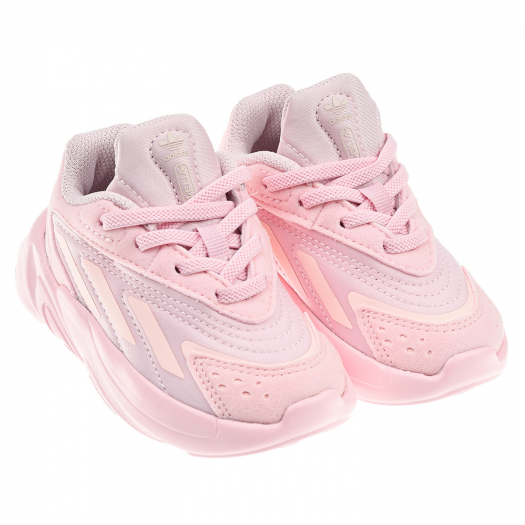 Розовые кроссовки с отделкой в тон Adidas | Фото 1