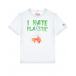 Белая футболка с принтом &quot;I hate plastic&quot; Saint Barth | Фото 1
