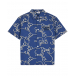Синяя рубашка со сплошным лого GCDS | Фото 1