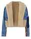 Джинсовая куртка с подкладкой из меха и декорированной спинкой  | Фото 3