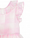 Льняное платье в бело-розовую клетку IL Gufo | Фото 4