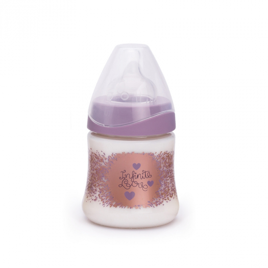 Бутылка Suavinex 150 мл Haute Couture от 0 мес. с анатомической силиконовой соской, фиолет. пуантализм  | Фото 1