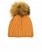 Желтая шапка с меховым помпоном Joli Bebe | Фото 2