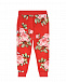 Красные спортивные брюки с принтом &quot;розы&quot; Monnalisa | Фото 2