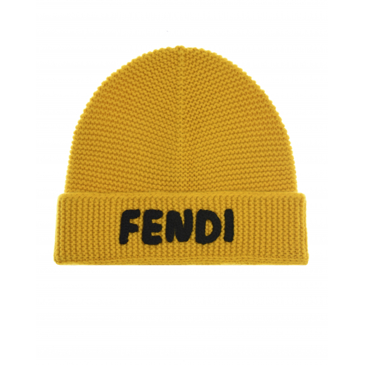 Желтая шапка из шерсти и кашемира Fendi | Фото 1