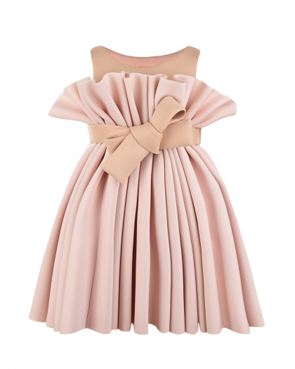 Розовое платье с крупным бантом  | Фото 1
