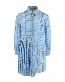 Голубое платье в клетку Off-White Голубой, арт. OGDB004F21FAB001 4010 | Фото 1