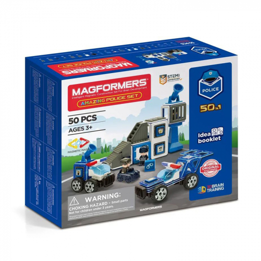 Магнитный конструктор Amazing Police Set, 29х8х24 см MAGFORMERS | Фото 1