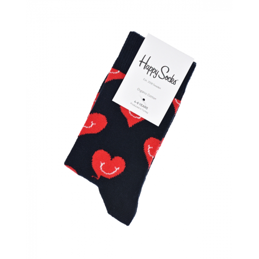 Носки с принтом &quot;сердца&quot; Happy Socks | Фото 1