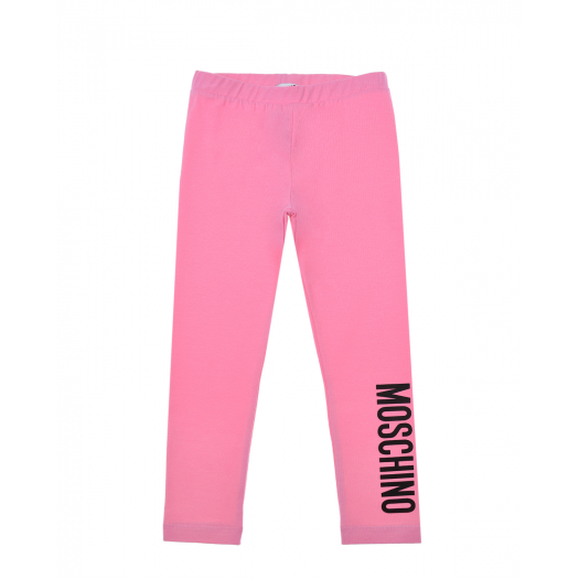 Розовые леггинсы с логотипом Moschino | Фото 1