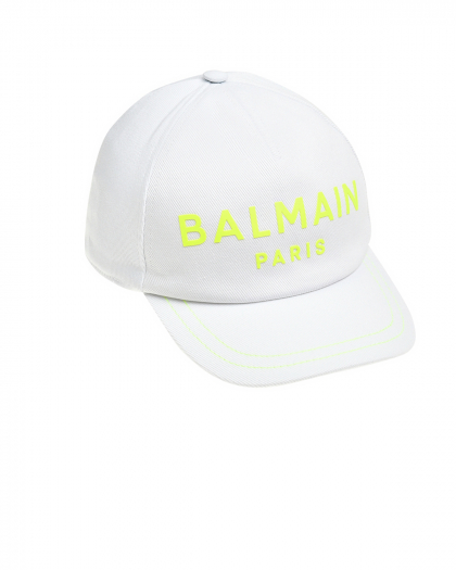 Бейсболка с лого, белая Balmain | Фото 1