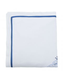Белый плед с синим кантом Aletta Мультиколор, арт. RML21086I E234 | Фото 2