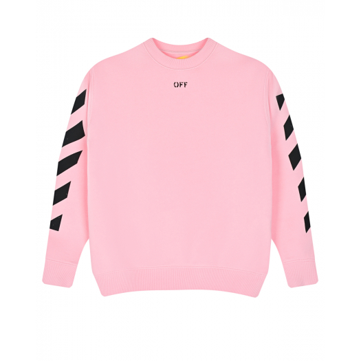 Розовый свитшот с черным лого Off-White | Фото 1