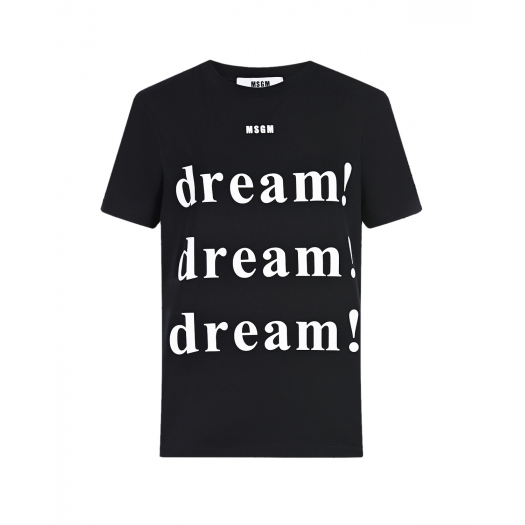 Черная футболка с принтом &quot;dream!&quot; MSGM | Фото 1