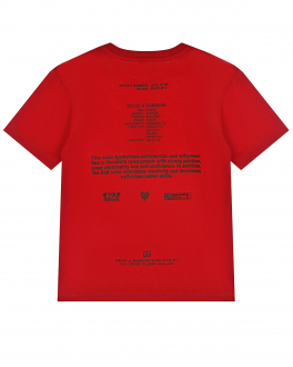 Красная футболка с черным логотипом Dolce&Gabbana Красный, арт. L4JTED G7BTH R2254 | Фото 2