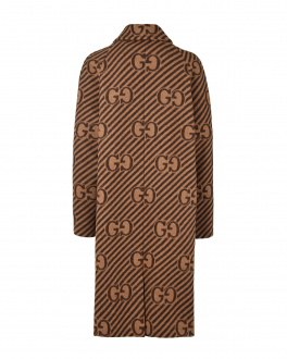 Коричневое пальто в полоску GUCCI Коричневый, арт. 660978 XWAPD 2014 BEIGE/BROW | Фото 2