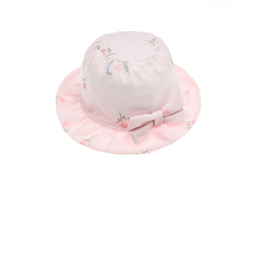 Розовая шляпа с цветочным принтом Monnalisa | Фото 1