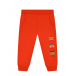 Красные спортивные брюки с разноцветным лого Moschino | Фото 1