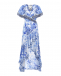 Бело-голубое платье с воланом  | Фото 1