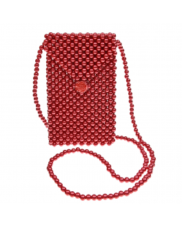Красная плетеная сумка из бусин 11х2х18 см David Charles Красный, арт. 5601D RED | Фото 1