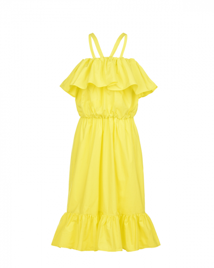 Желтое платье с оборками MSGM | Фото 1
