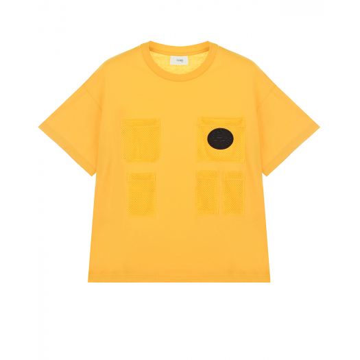 Желтая футболка с карманами Fendi | Фото 1