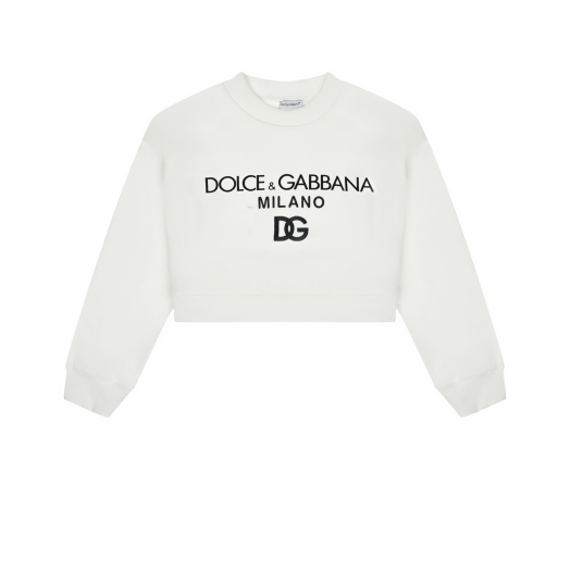 Белый свитшот с черным лого Dolce&Gabbana | Фото 1