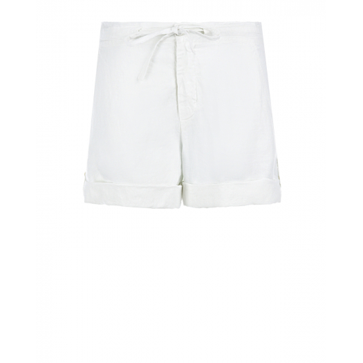 Белые шорты с отворотами 120% Lino | Фото 1