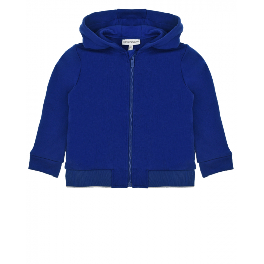 Синяя спортивная куртка с капюшоном Emporio Armani | Фото 1