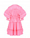 Розовое приталенное платье с рюшами MSGM | Фото 6