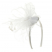 Белый ободок с отделкой перьями и кружевом Eirene | Фото 1
