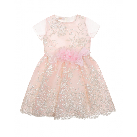 Розовое платье из шелка с вышивкой  | Фото 1