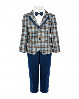Комплект: пиджак, рубашка, брюки и галстук-бабочка Baby A Мультиколор, арт. F2183 925 | Фото 1