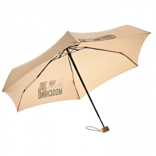Бежевый зонт с брелоком Moschino | Фото 1