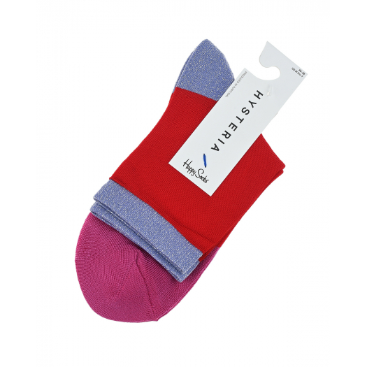 Красные носки с люрексом Happy Socks | Фото 1