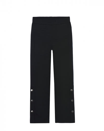 Черные спортивные брюки с кнопками в боковых швах Moncler | Фото 1