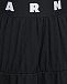 Черная юбка с белым лого на поясе MARNI | Фото 3