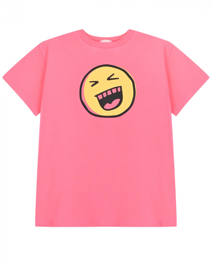Розовая футболка со смайликом  | Фото 1